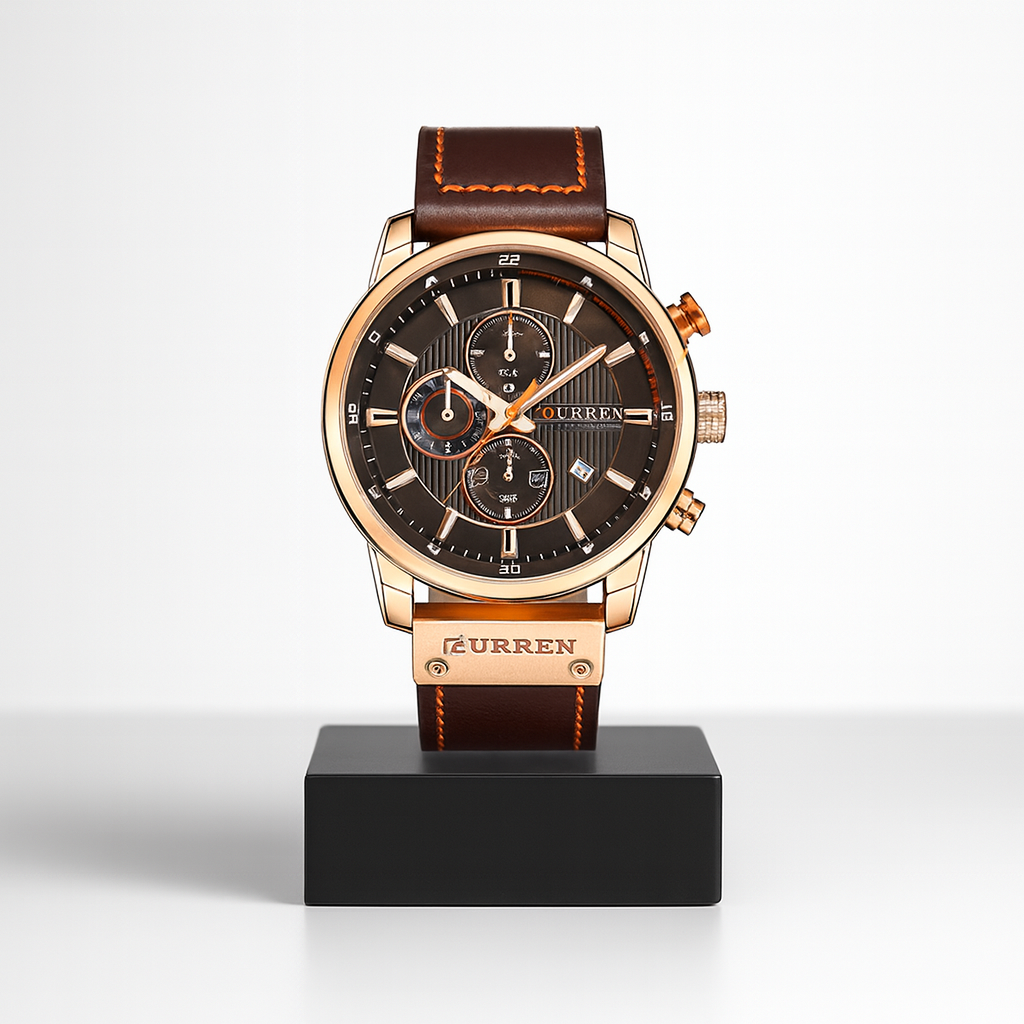 Miles | Chronograph Armbåndsur med Læderrem | 46mm