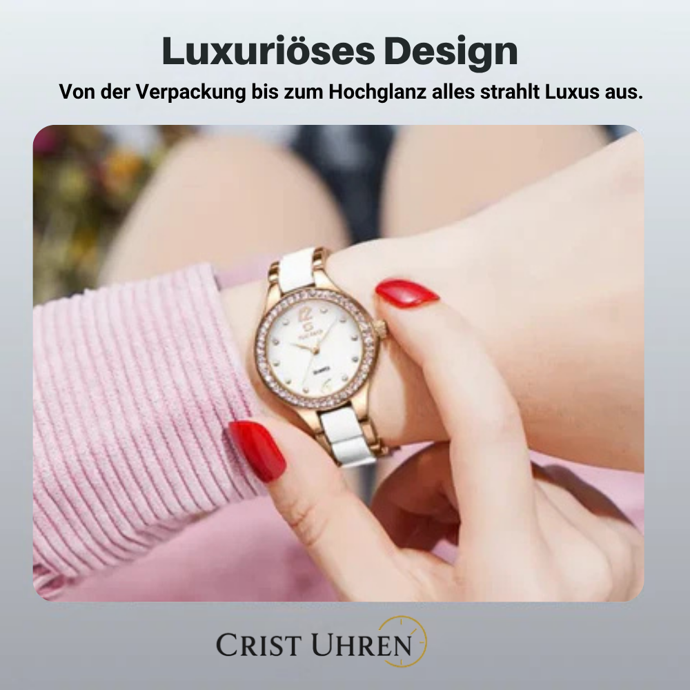 Canary | Elegante Damenuhr mit Kristalldetails | 28 mm