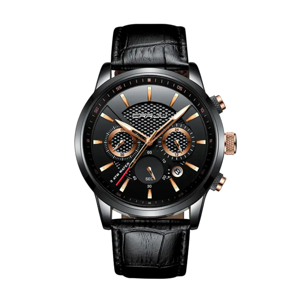 Grayson | Taktisch inspirierte Chronograph Herrenuhr mit Lederarmband | 42 mm