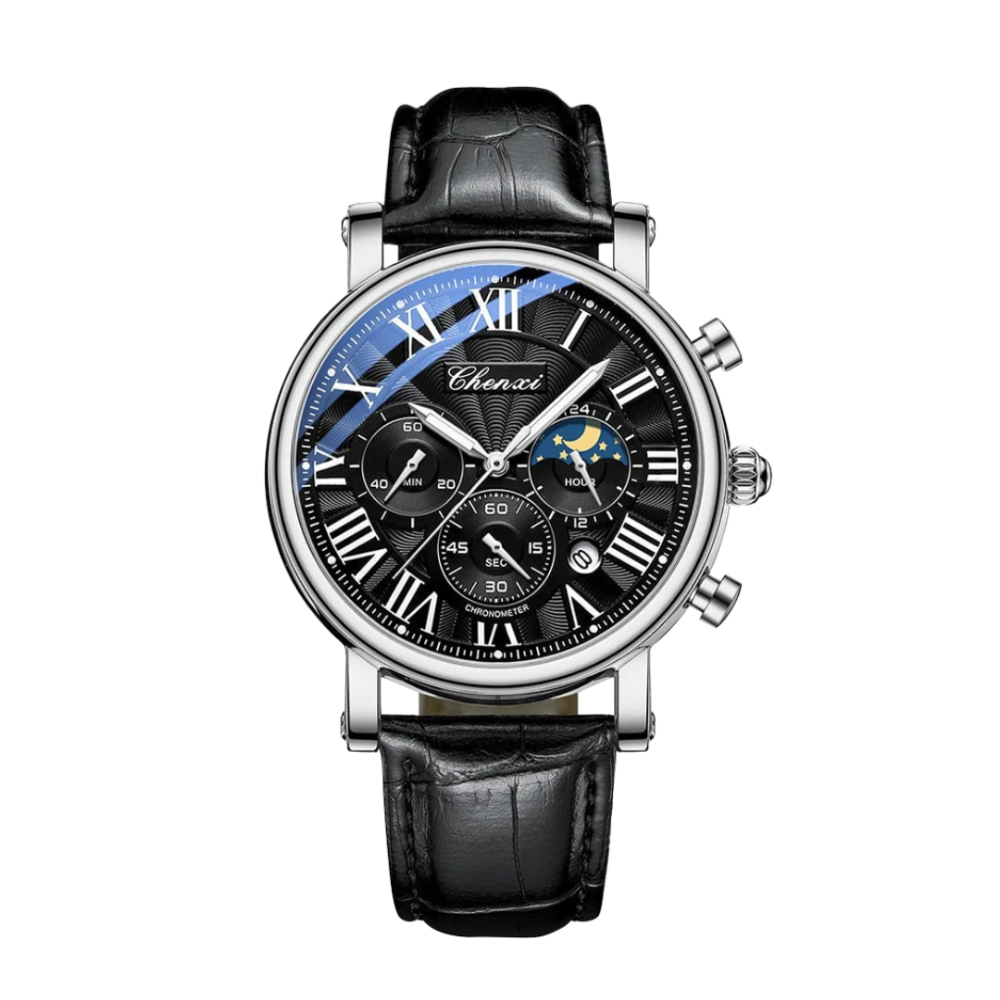 Adrian | Celestial Chronograph Herrenuhr mit Lederarmband | 44 mm