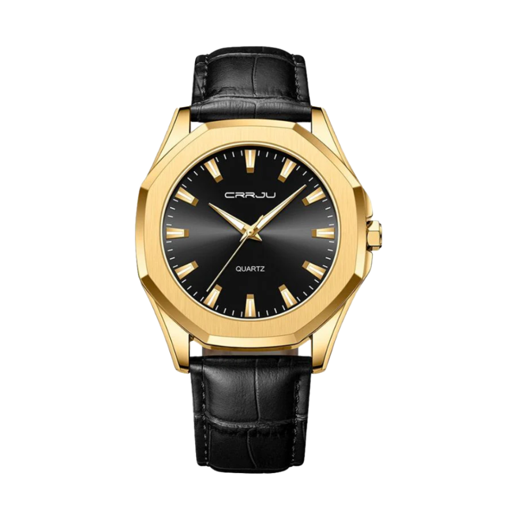 Liam | Klassische quadratische Herrenuhr mit Lederarmband | 42 mm