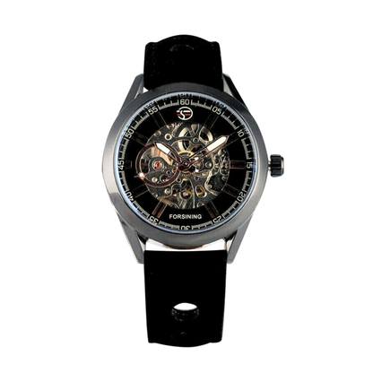 Felipe | Klassische Skelett-Herrenuhr mit Lederarmband | 42 mm