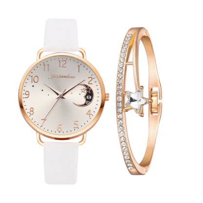 Sierra | Uhr mit Mondphasen-Zifferblatt und Armband-Set | 36 mm