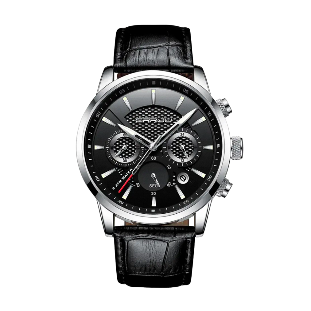 Grayson | Taktisch inspirierte Chronograph Herrenuhr mit Lederarmband | 42 mm