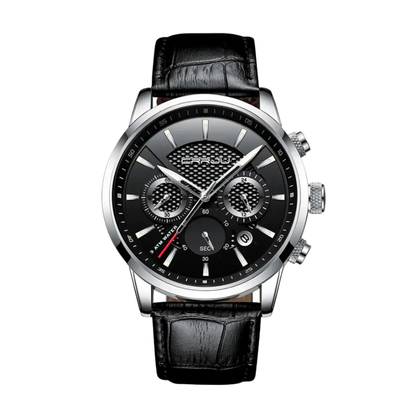 Grayson | Taktisch inspirierte Chronograph Herrenuhr mit Lederarmband | 42 mm