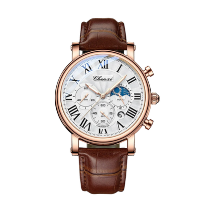 Adrian | Celestial Chronograph Herrenuhr mit Lederarmband | 44 mm