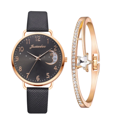 Sierra | Uhr mit Mondphasen-Zifferblatt und Armband-Set | 36 mm