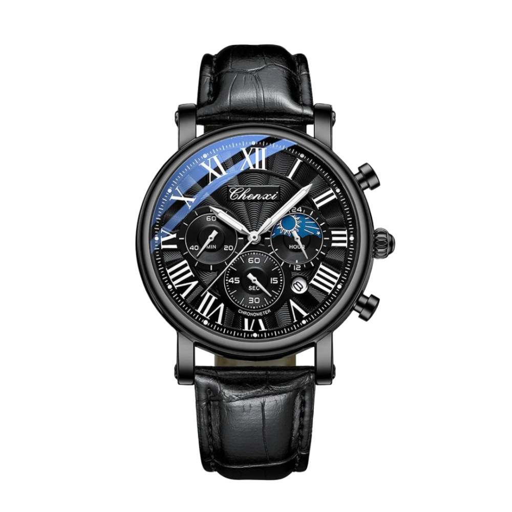 Adrian | Celestial Chronograph Herrenuhr mit Lederarmband | 44 mm