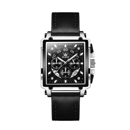 Arvion | Herre Kvadratisk Kronograf Lædeur | 42x45mm