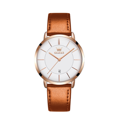 Arvento | Klassisk Læder Herreur med Dato | 40mm