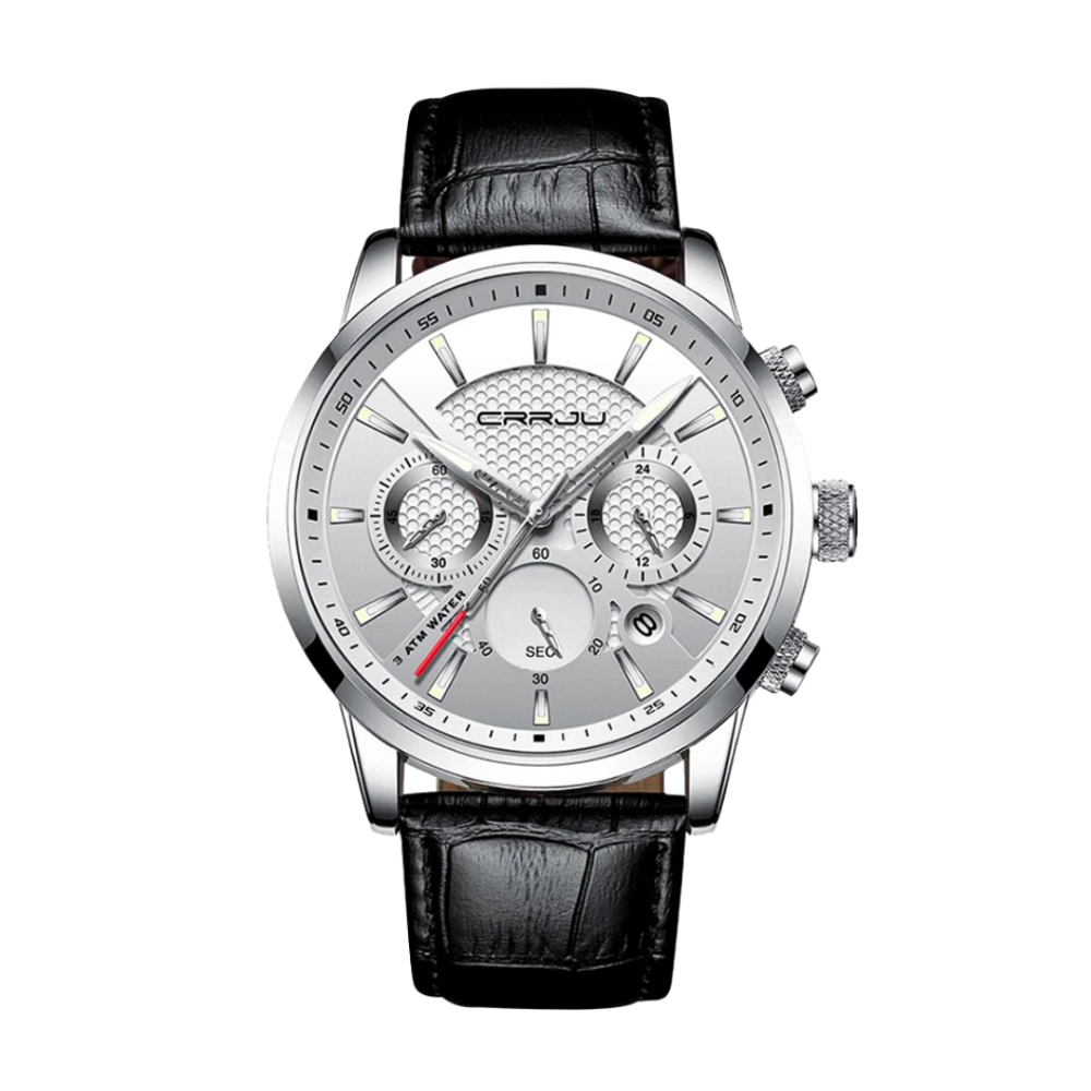 Grayson | Taktisch inspirierte Chronograph Herrenuhr mit Lederarmband | 42 mm