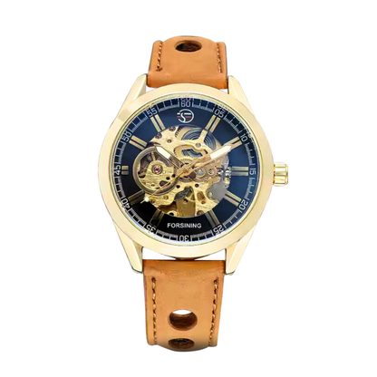 Felipe | Klassische Skelett-Herrenuhr mit Lederarmband | 42 mm