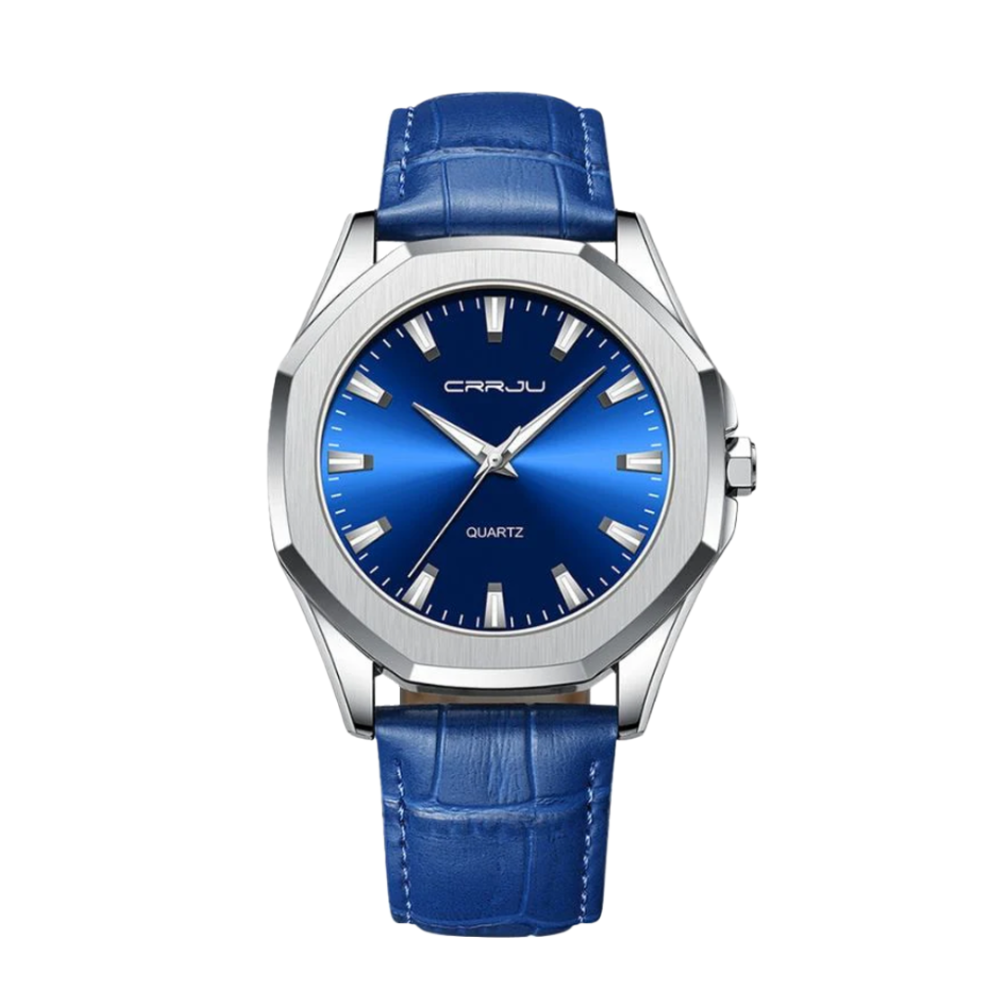 Liam | Klassische quadratische Herrenuhr mit Lederarmband | 42 mm