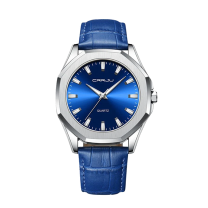 Liam | Klassische quadratische Herrenuhr mit Lederarmband | 42 mm