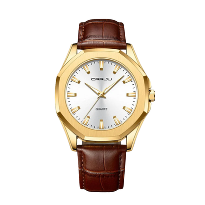 Liam | Klassische quadratische Herrenuhr mit Lederarmband | 42 mm