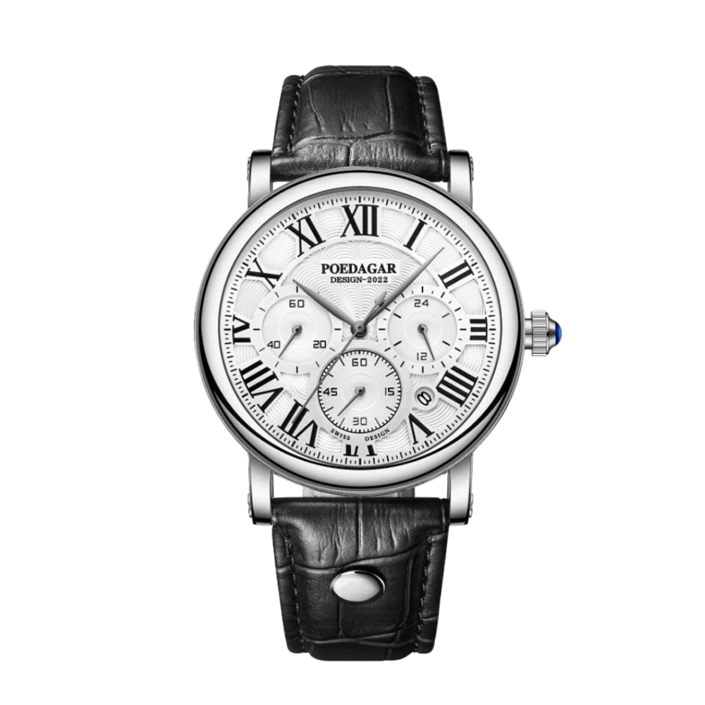 Lucas | Tiaved Precision Chronograph Herrenuhr mit Lederarmband | 40 mm