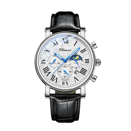 Adrian | Celestial Chronograph Herrenuhr mit Lederarmband | 44 mm