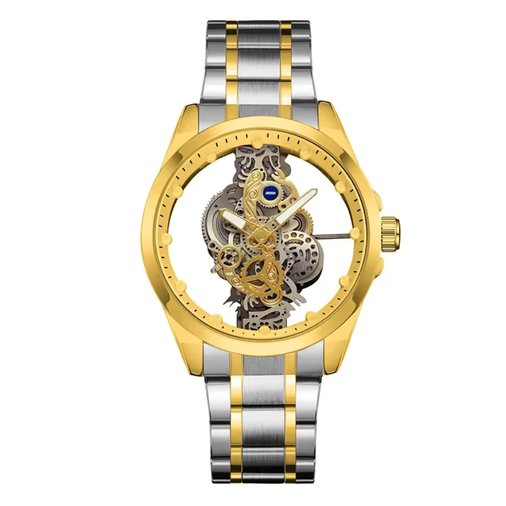 Ronan | Dobbelt-sidet Skelet Kvarts Armbåndsur | 42mm