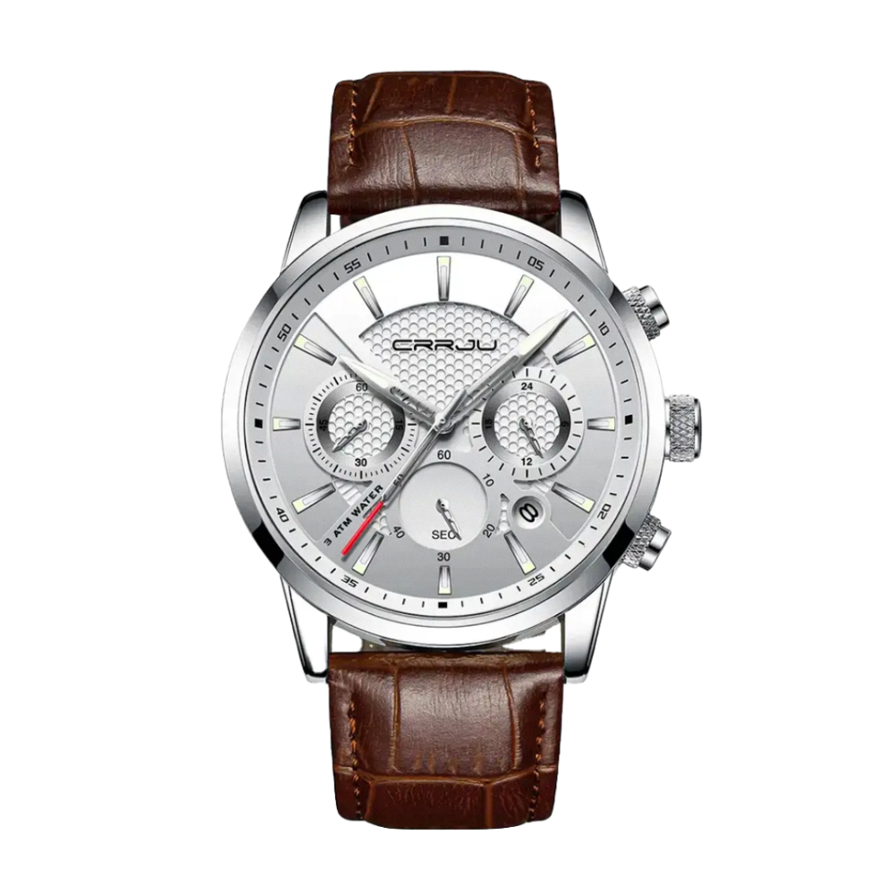 Grayson | Taktisch inspirierte Chronograph Herrenuhr mit Lederarmband | 42 mm