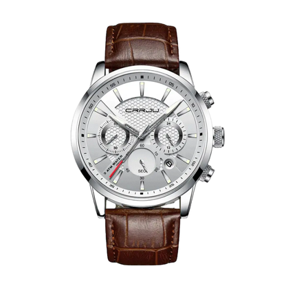 Grayson | Taktisch inspirierte Chronograph Herrenuhr mit Lederarmband | 42 mm