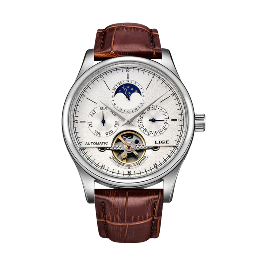 Edric | Herre Mekanisk Kalender Skeleton Ur | 43mm