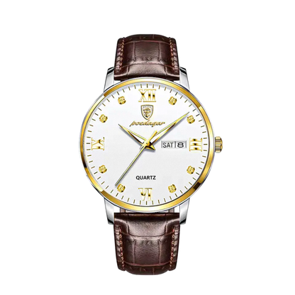 LeVoux | Elegant Kvarts Læder Armbåndsur | 42mm
