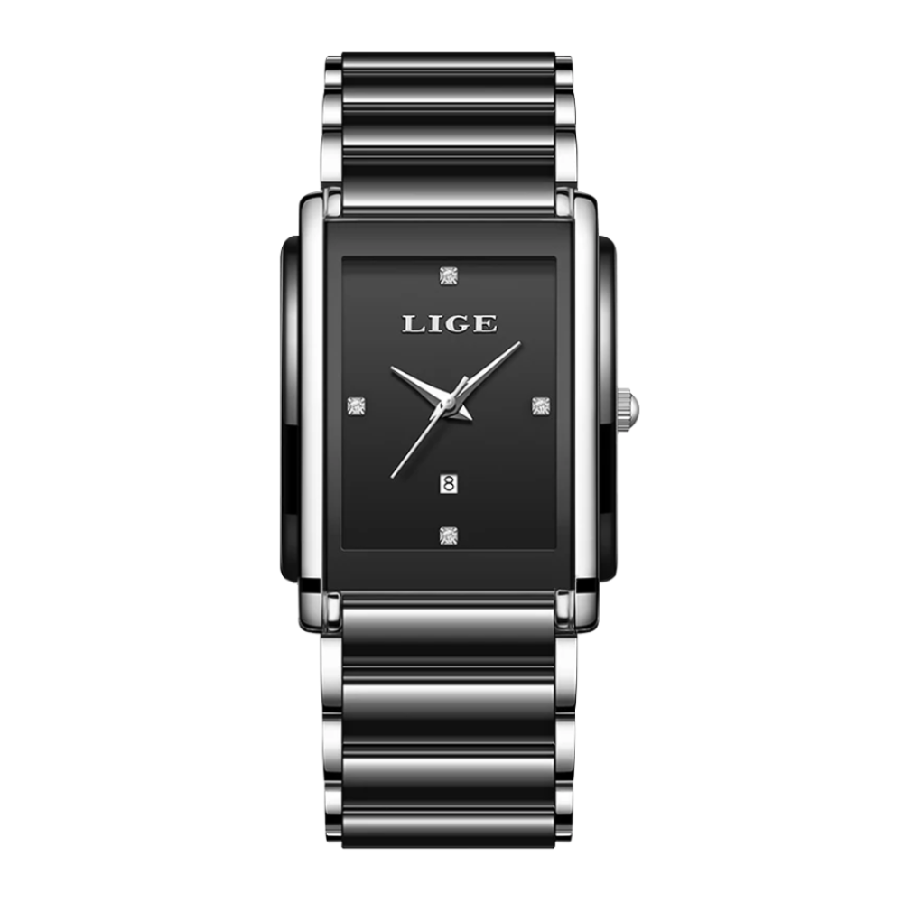 Claudine | Elegante quadratische Damenuhr | 34 mm