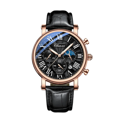 Adrian | Celestial Chronograph Herrenuhr mit Lederarmband | 44 mm