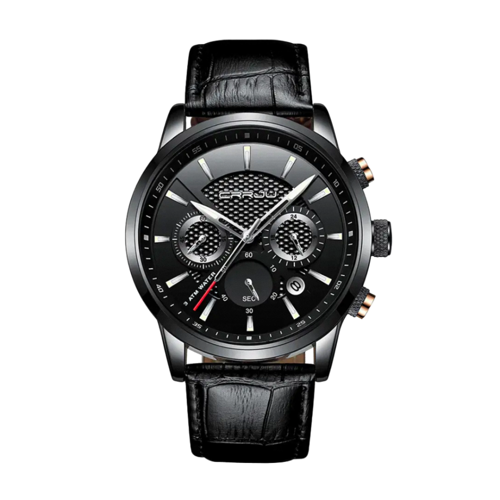 Grayson | Taktisch inspirierte Chronograph Herrenuhr mit Lederarmband | 42 mm