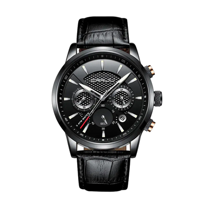 Grayson | Taktisch inspirierte Chronograph Herrenuhr mit Lederarmband | 42 mm