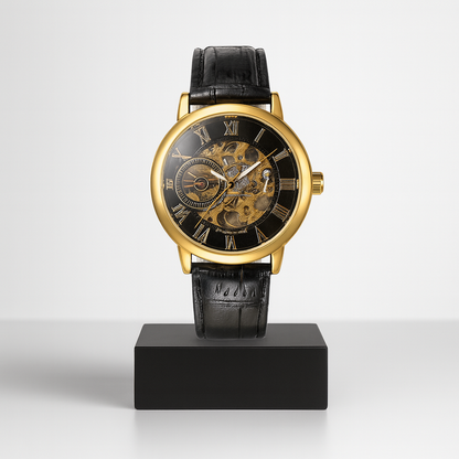 Emrick | Herre Mekanisk Ur med Romertal | 42mm