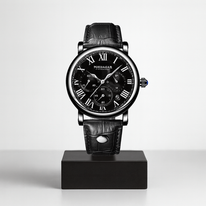 Lucas | Tiaved Precision Chronograph Herrenuhr mit Lederarmband | 40 mm