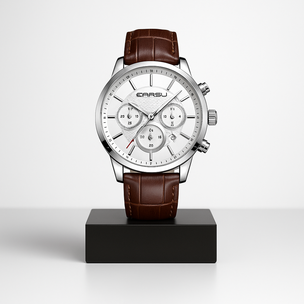 Grayson | Taktisch inspirierte Chronograph Herrenuhr mit Lederarmband | 42 mm