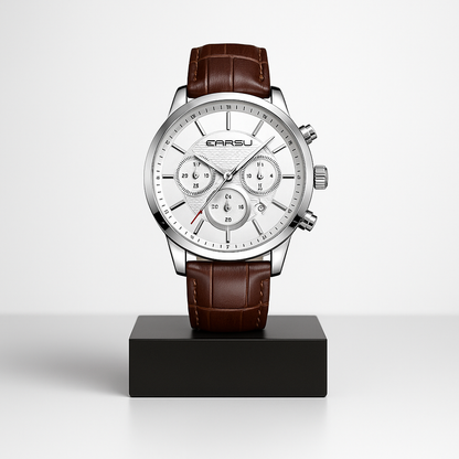Grayson | Taktisch inspirierte Chronograph Herrenuhr mit Lederarmband | 42 mm
