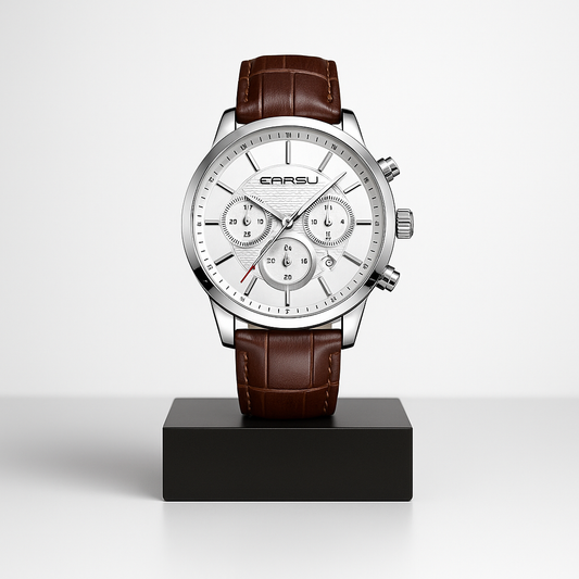 Grayson | Taktisch inspirierte Chronograph Herrenuhr mit Lederarmband | 42 mm