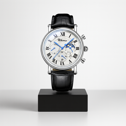 Adrian | Celestial Chronograph Herrenuhr mit Lederarmband | 44 mm