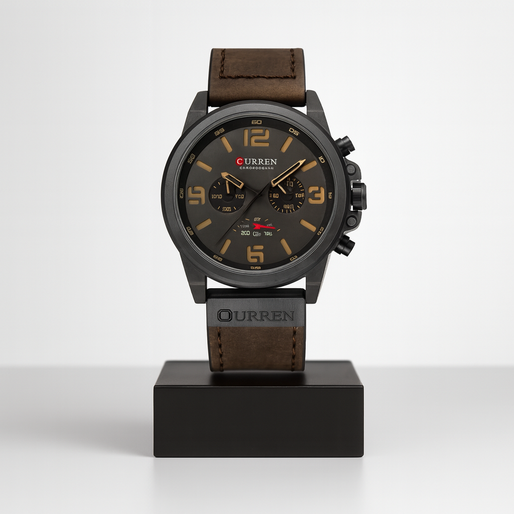 Marcellus | Retro Læder Kvarts Armbåndsur | 45mm