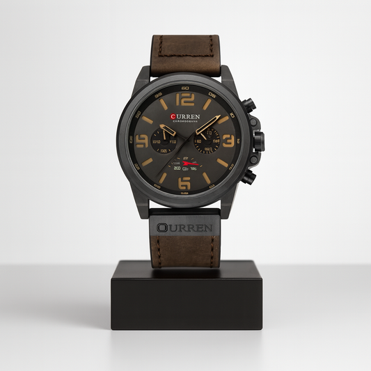 Marcellus | Retro Læder Kvarts Armbåndsur | 45mm