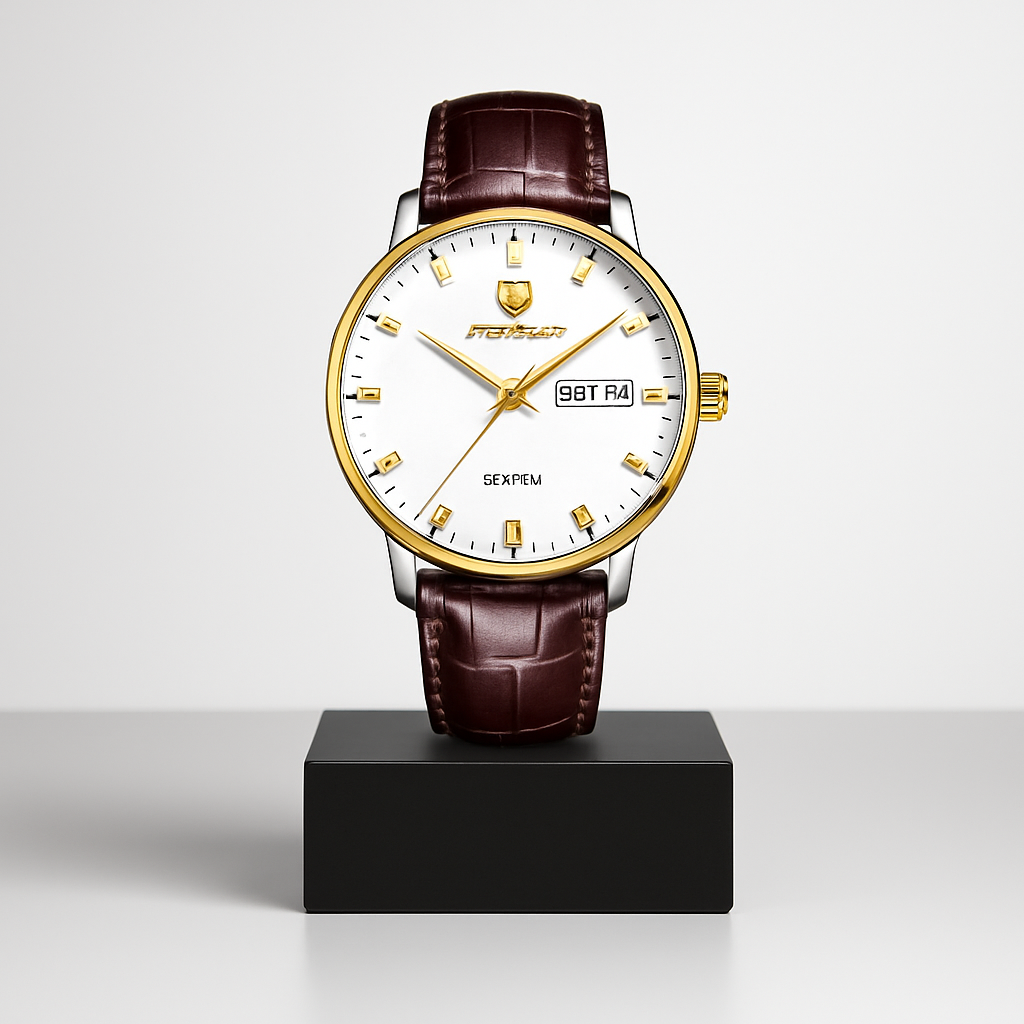 LeVoux | Elegant Kvarts Læder Armbåndsur | 42mm