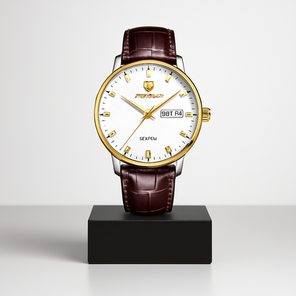 LeVoux | Elegant Kvarts Læder Armbåndsur | 42mm