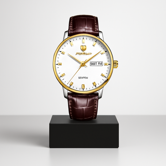 LeVoux | Elegant Kvarts Læder Armbåndsur | 42mm