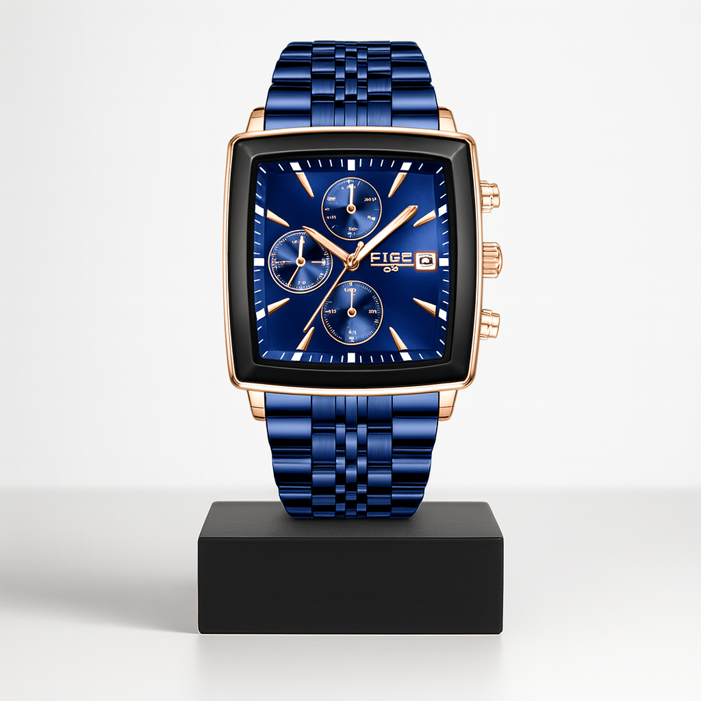 Axton | Herre Rektangulært Quartz Elegance Ur | 47mm