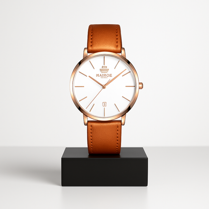 Arvento | Klassisk Læder Herreur med Dato | 40mm