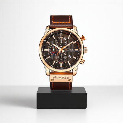 Miles | Chronograph Armbåndsur med Læderrem | 46mm