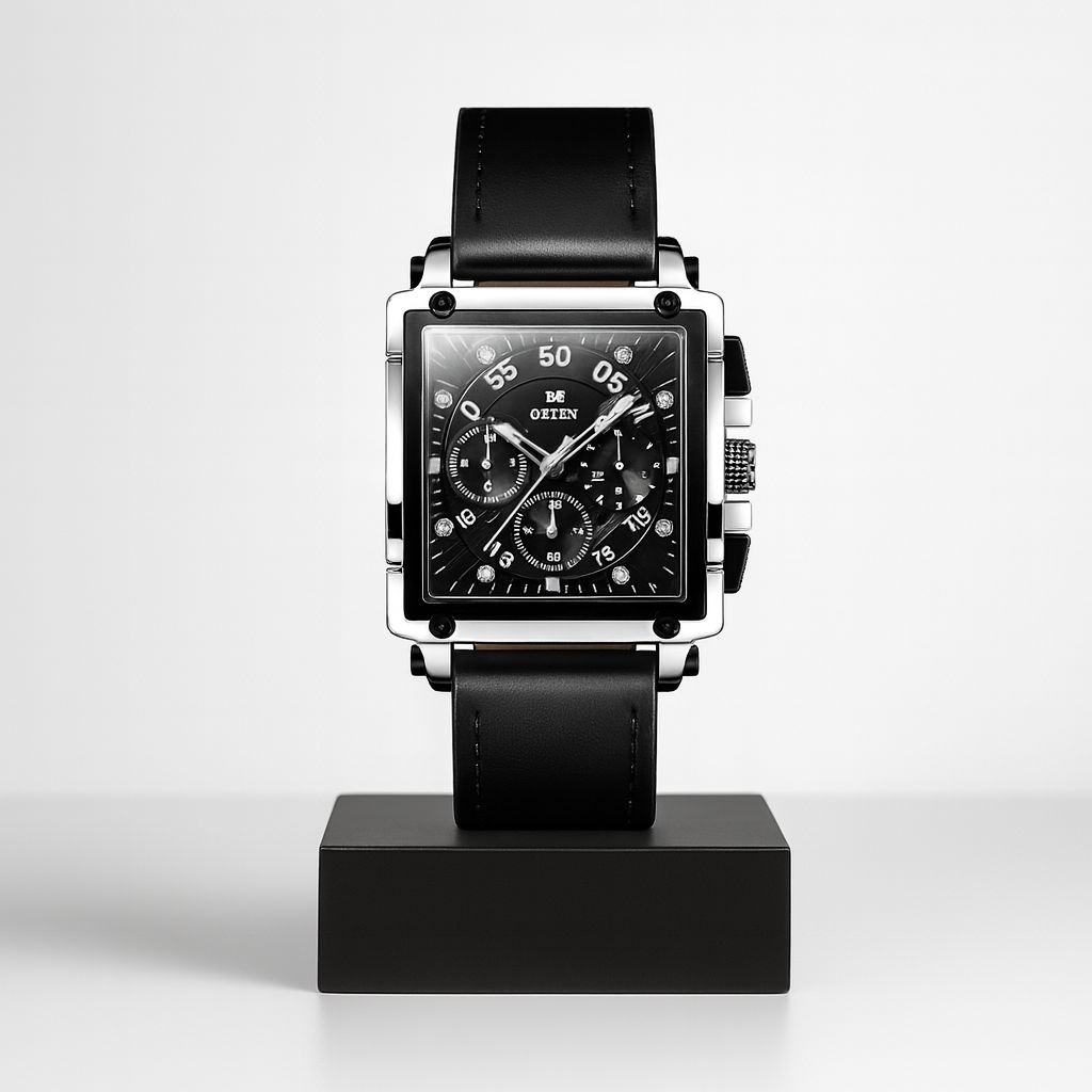 Arvion | Herre Kvadratisk Kronograf Lædeur | 42x45mm