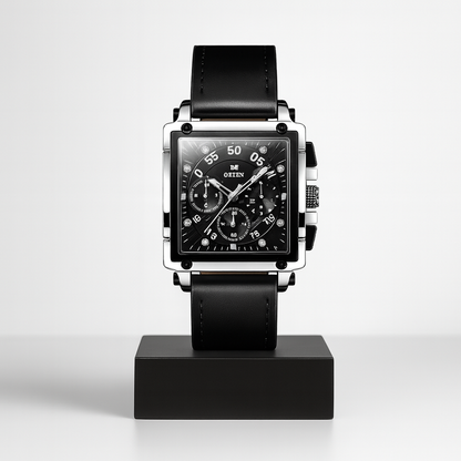 Arvion | Herre Kvadratisk Kronograf Lædeur | 42x45mm