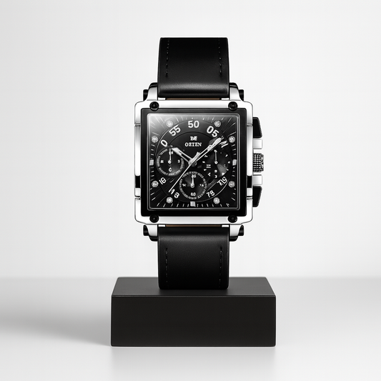 Arvion | Herre Kvadratisk Kronograf Lædeur | 42x45mm