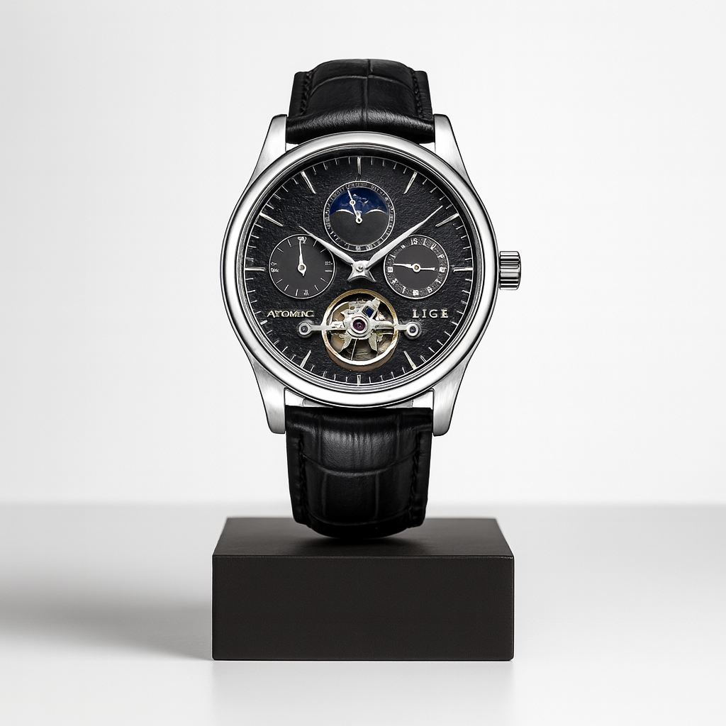 Edric | Herre Mekanisk Kalender Skeleton Ur | 43mm