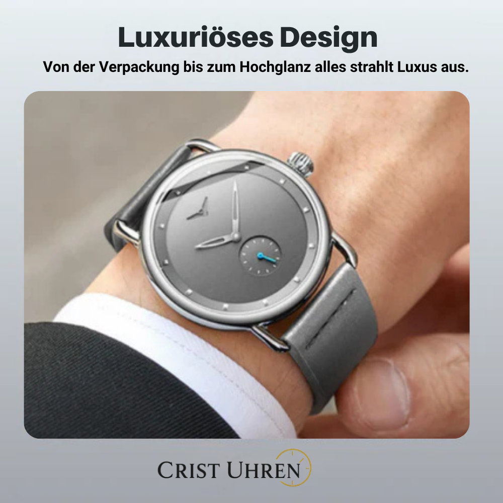 Caleb | Minimalistische Herren-Lederuhr | 41 mm