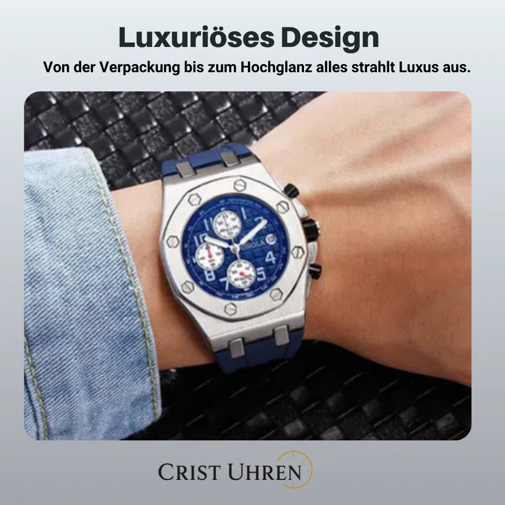 Andrei | Chronograph Herrenuhr mit achteckiger Lünette | 43 mm